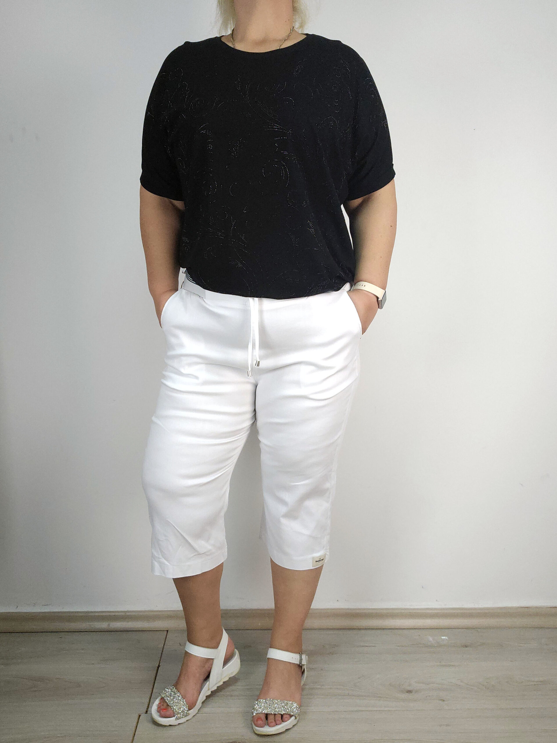 20260703_145007 макси дамски летен панталон "Вера" до средата на прасеца - бял - Image 1